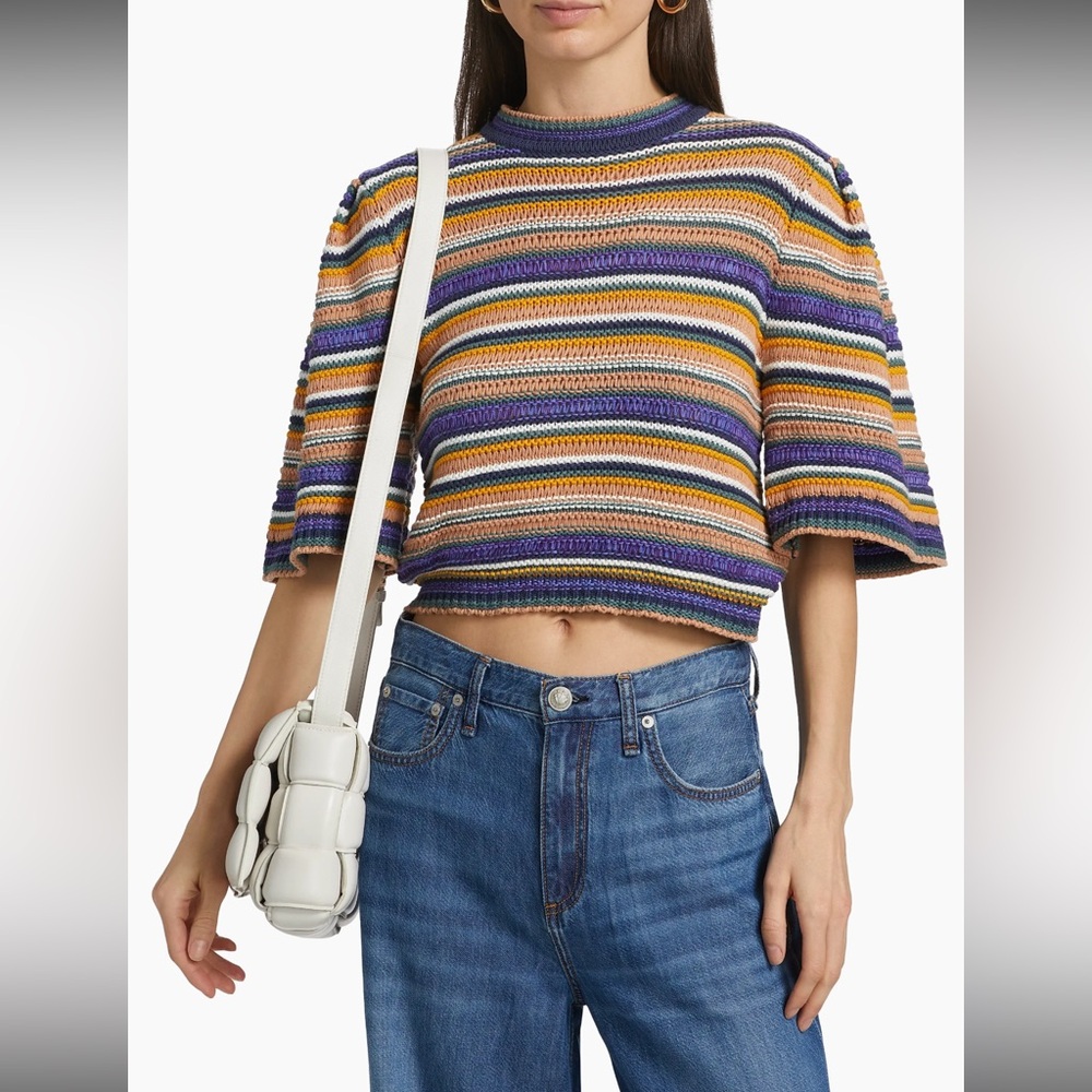 ba&sh Farfaela Striped Cotton Sweater